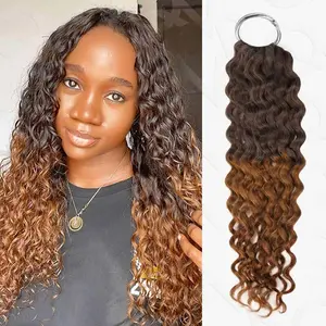 QVR #T2/30 Water Wave Crochet Hair Small Kinky Curly Machine Made Feather Human Hair Extension dealsforyoudays Knotless Box Braid TikTokShopBlackFriday
