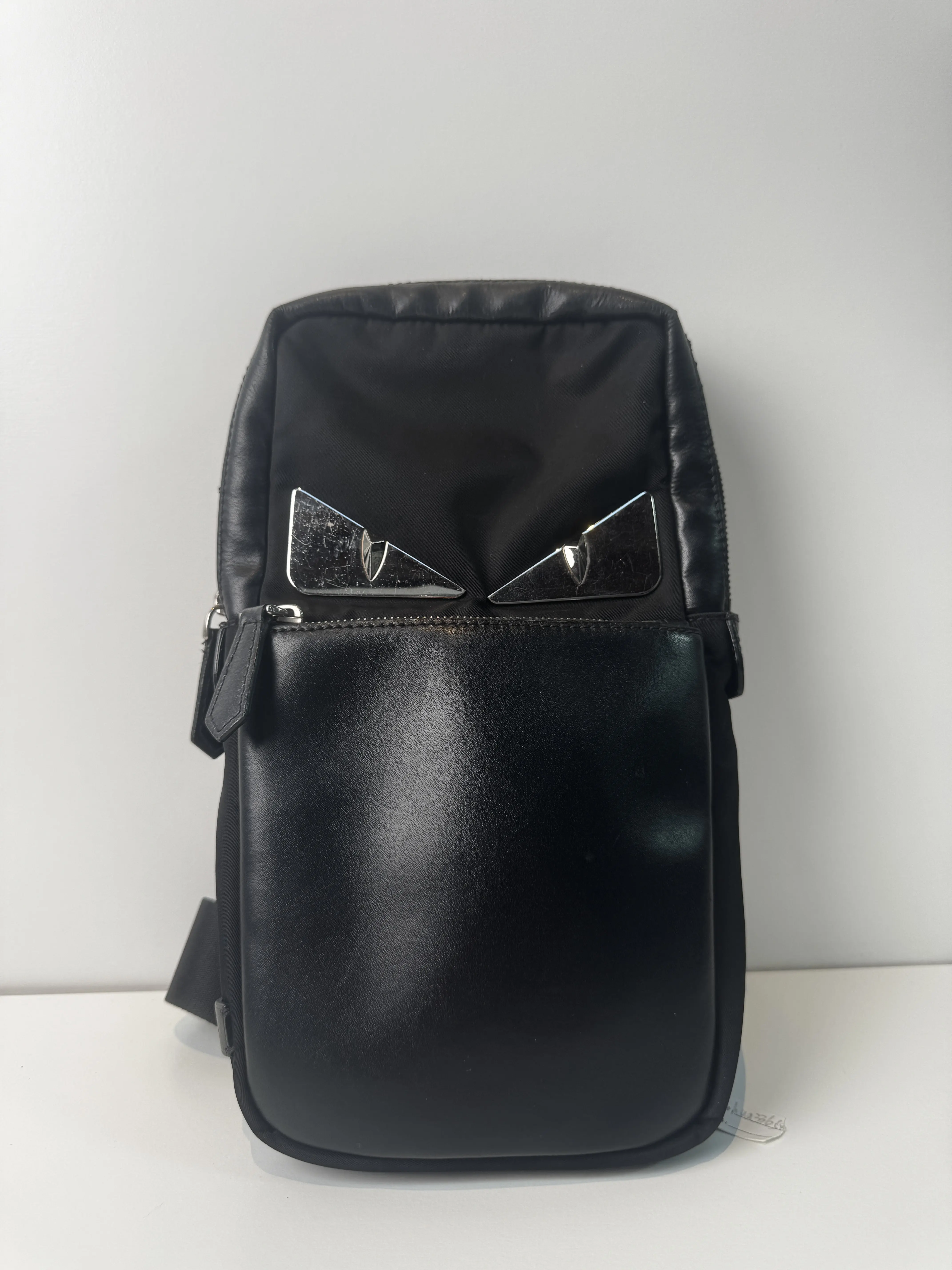 Pre-owned FENDI Leather Mini Bags Monster Bugs Eye Waist Bag Body Men FD4JX