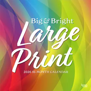 Big & Bright Large Print | 2026 12 x 24 Inch (Hanging) Monthly Square Wall Calendar | Matte Paper | Plastic-Free | BrownTrout | Easy to See Large Font