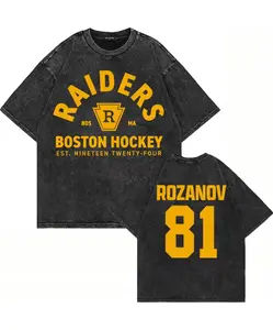 Vintage Washed Heated Rivalry Ilya Rozanov 81 Boston Raiders T Shirt Men Scott Hunter Shane Hollander Acid Wash Tees