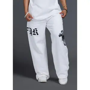 Forever White Wide Leg Sweat Pants