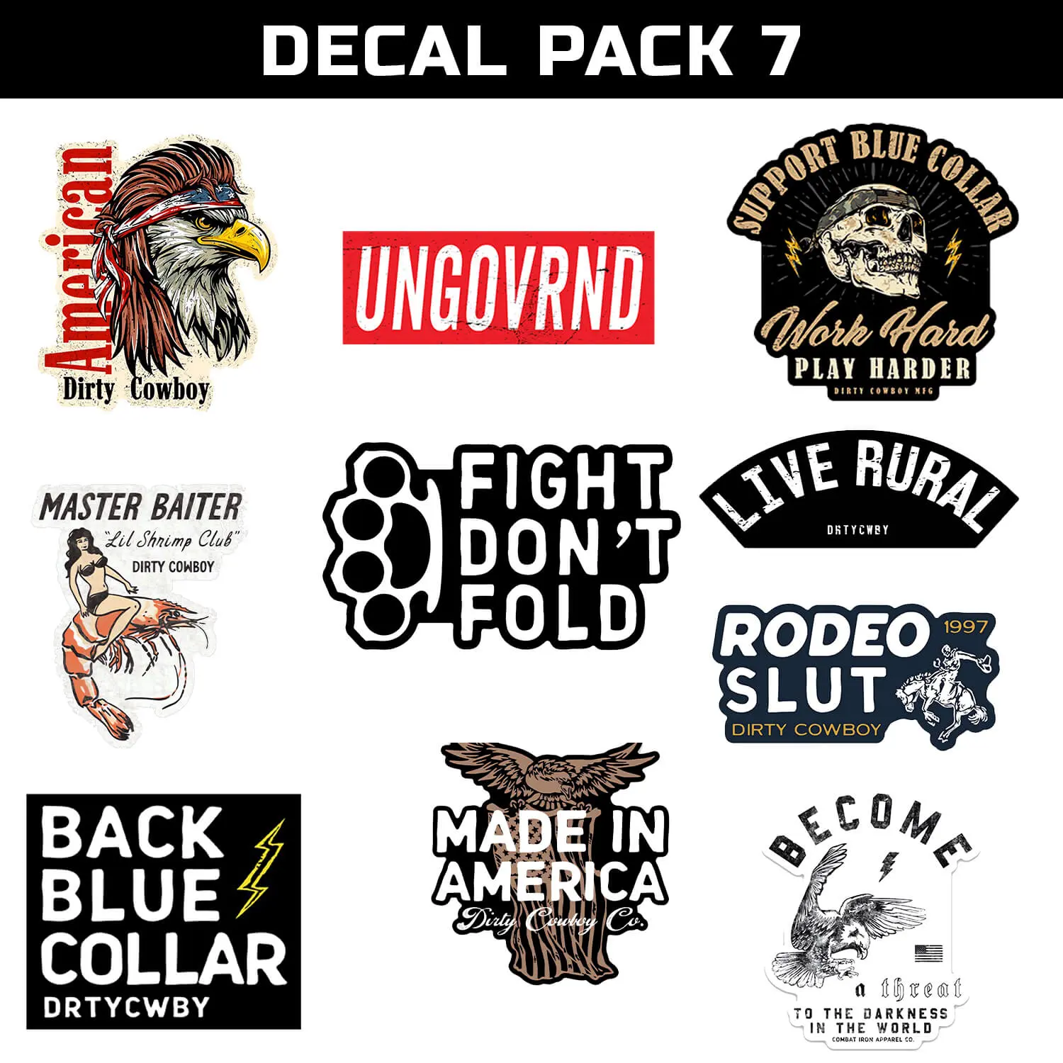 COMBAT IRON V7 Basic Graphic Decal Pack - Self Adhesive Stickers, Vinyl Decal, Easy-to-Apply for Surface Decoration on Multiple Places Home Supplies & Decor