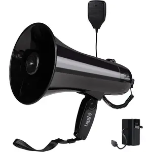 Portable Megaphone Bullhorn 35 Watt Power Megaphone Speaker with Siren/Alarm Modes, 240S Recording, USB Flash Drive, Detachable Handheld Microphone, Volume Control and Strap