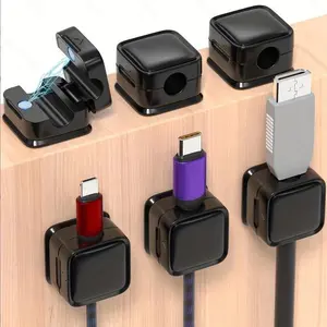 6pcs Wire Organizer Holder, Magnetic Desktop Cable Clip Management, Hidden Phone Charging Cord Holder For Nightstand, Kitchen Appliances, Office Storage Supplies, Office Desk Accessories