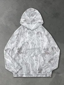 Vintage Branch Camo Hoodie, Autumn & Winter Street Style Graphic Print Clothing, Trendy Casual Wear for Men & Women