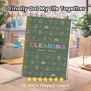 Home Cleaning Planner Notebook, Family Chore System, Monthly Annual Checklist, Room-By-Room Deep Clean, Weekly Task Tracker, Progress Tracking, Durable Smooth Paper, Monthly and Yearly Checklists, Schedule Planner