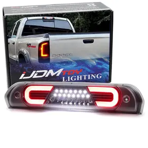 iJDMTOY Clear Lens w/Black Interior C-Shape Ring Full LED High Mount Third Brake/Clearance Light Assembly For 2002-2009 Dodge RAM 1500 2500 3500