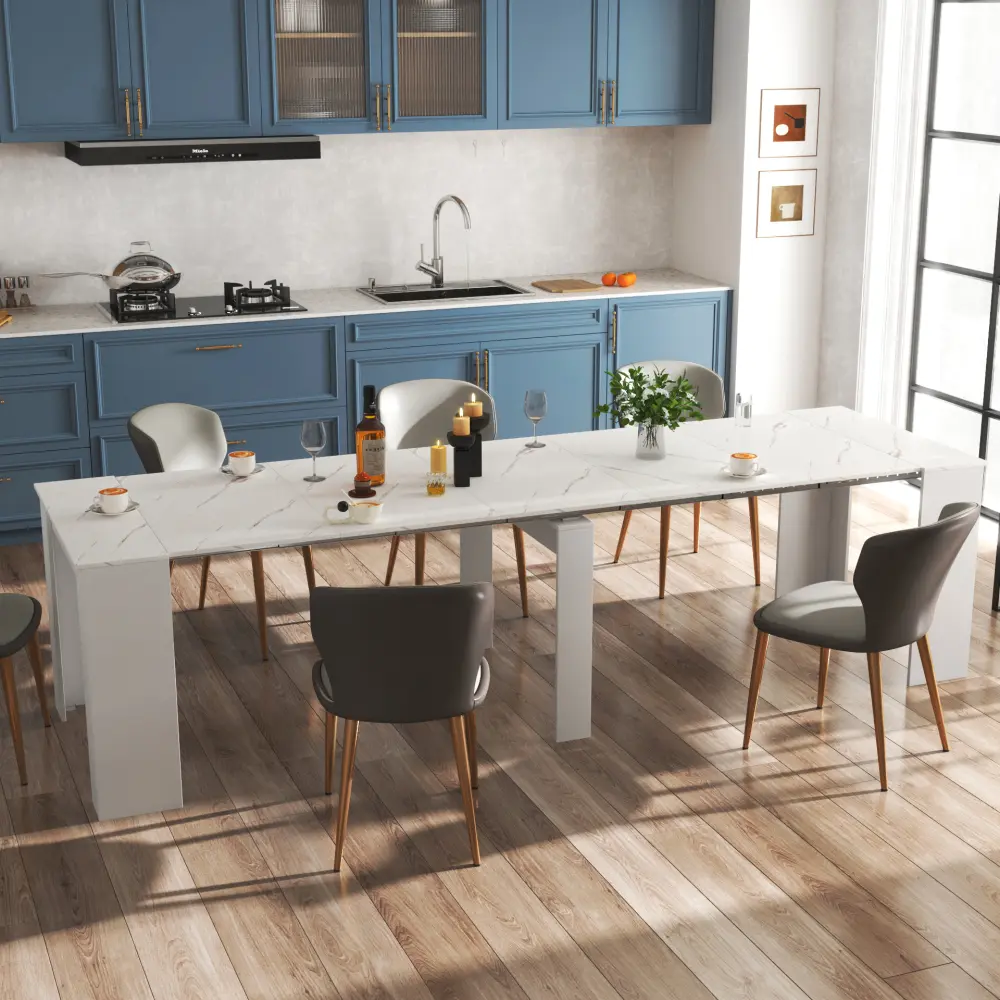 White + White Marble + Particle Board+MDF