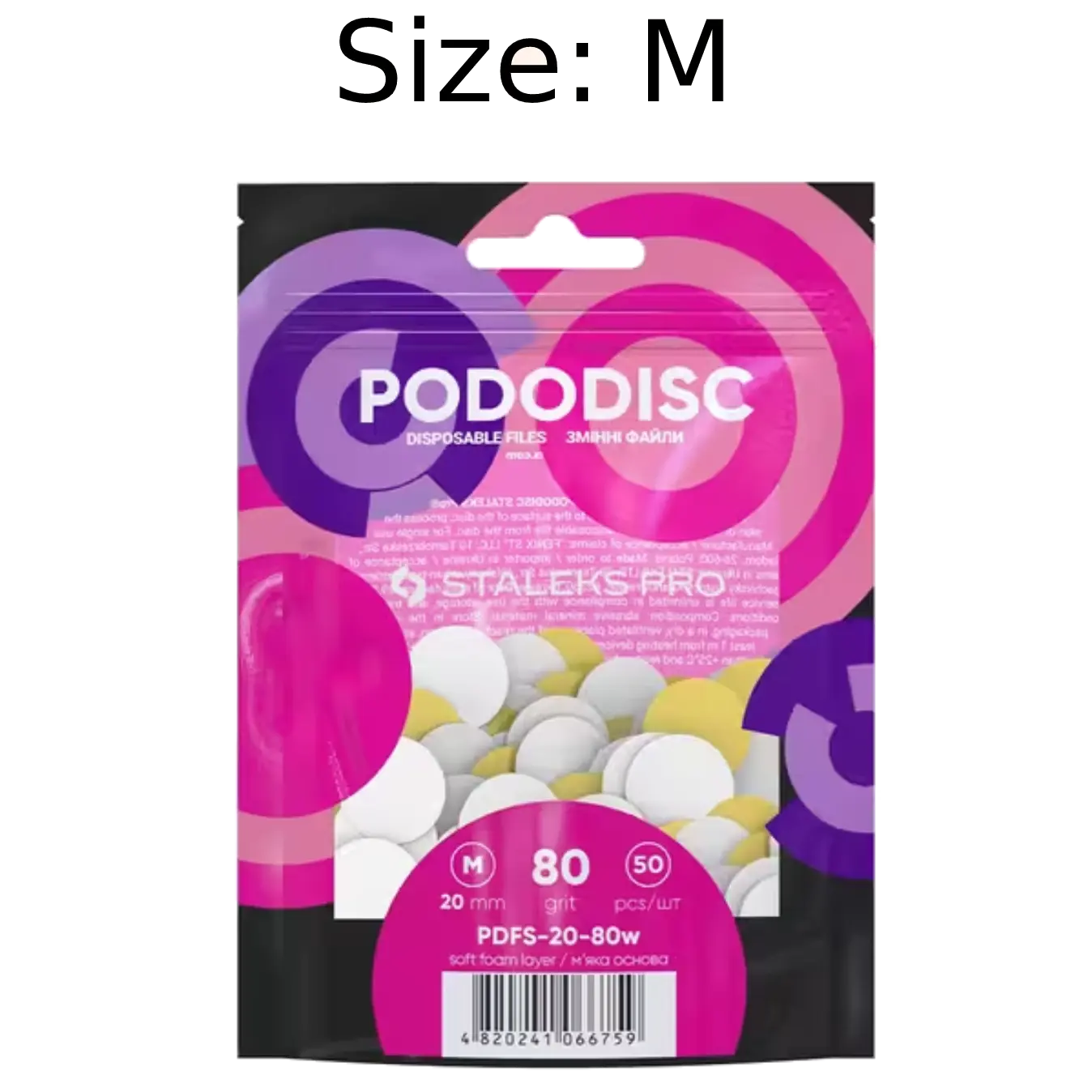 STALEKS PRO M PODODISC DISPOSABLE FILES SOFT BASE FOR PEDICURE DISC 20MM (50 PCS) PDFS-20- STALEKS™