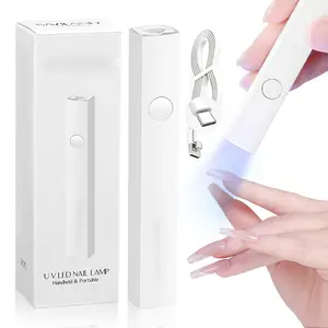 Handheld U V Light for Nails: 2025 Pink 3W Portable Mini UV Light for Gel Nail Sticker LED Gel Nail Lamp Gel Polish Rechargeable Flashlight Type-c Gel Nail Dryer Home DIY Nail Art Use