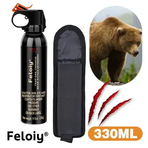 Feloiy bear repellent spray, a convenient and readily available emergency kit, 11 oz with a pocket, 330ml/470ml, suitable for camping and hiking.