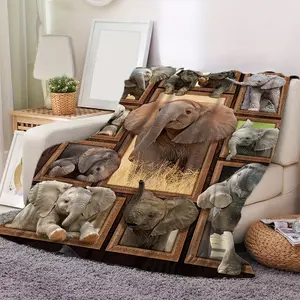 An ultra-soft elephant fleece blanket - suitable for all seasons and animal decor - ideal for beds, chairs, sofas, bedrooms and offices