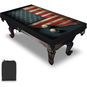 Waterproof & Dustproof Polyester Taffeta Pool Table Cover, Protective Cover for Indoor Outdoor Billiards, Pool Table Billiards Accessories