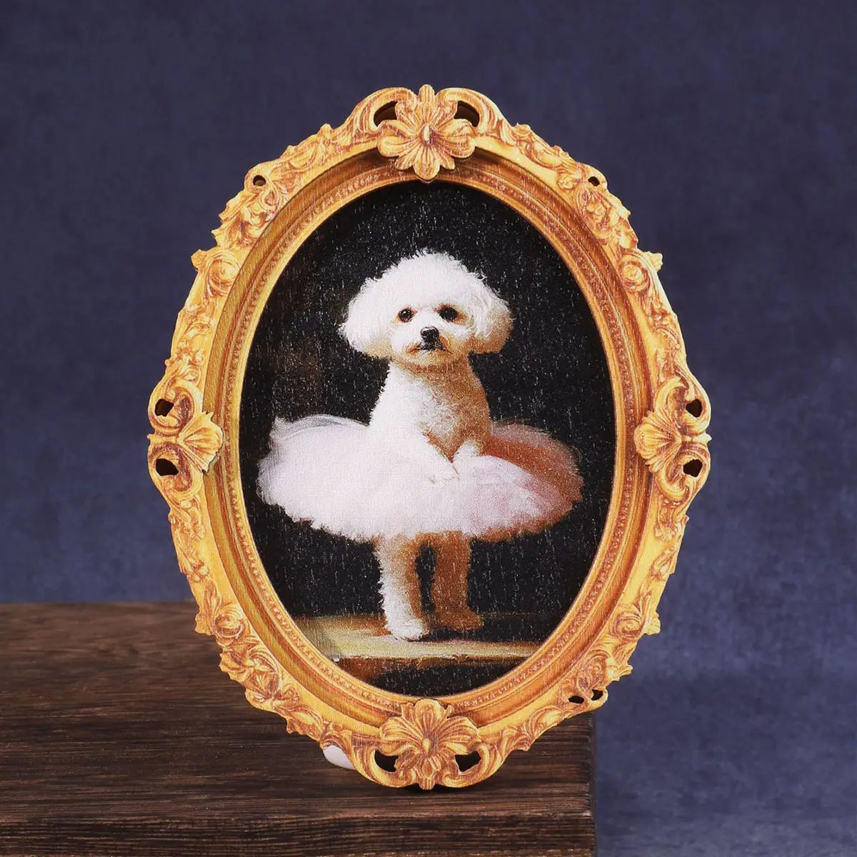 1PC Funny Teddy Fridge Magnet, Oval Frame Refrigerator Magnet, Fun Dog Fridge Magnet, Skirt Teddy Picture Frame, Home Decor Gift