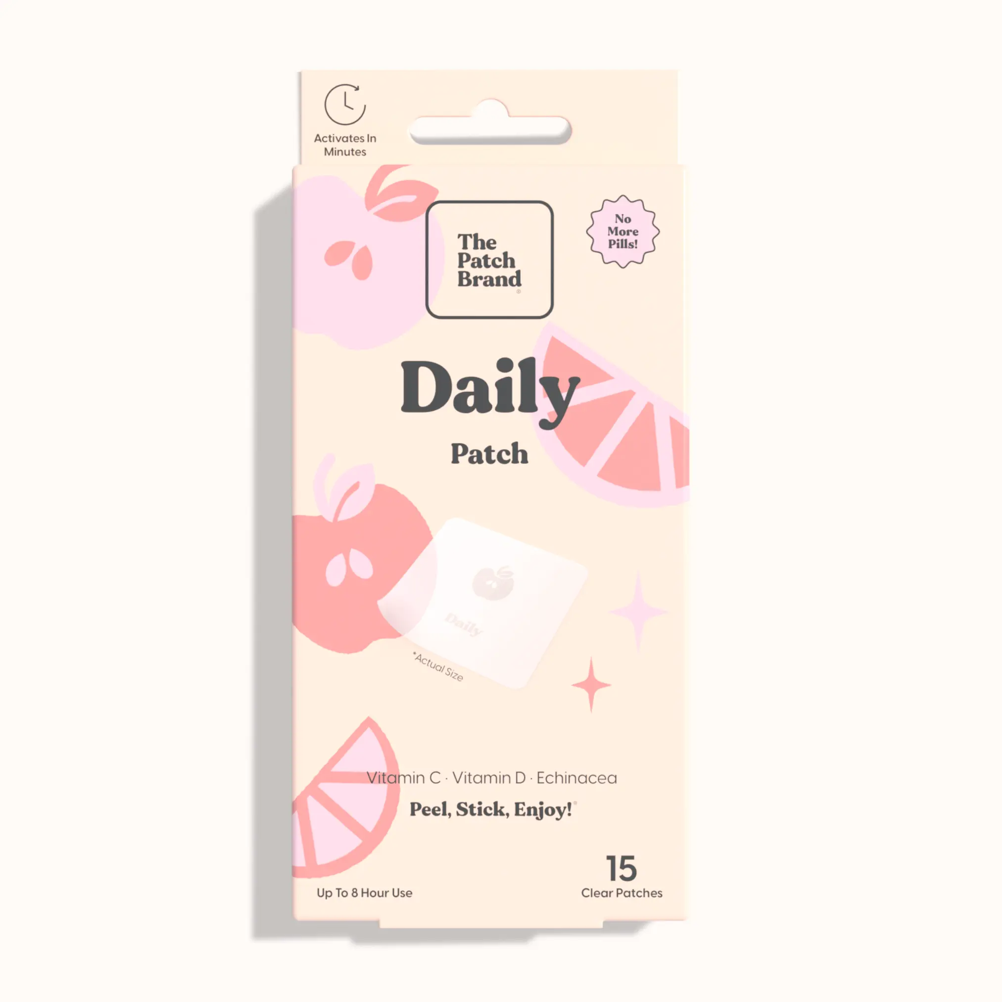 The Patch Brand Daily Patch - 15 Clear Patches with Vitamin C D & Echinacea for 8 Hours of Health & Wellness Support