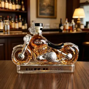 Creative Motorcycle Glass Liquor Bottle, Airtight Sealed Home Brewing Jar, High Borosilicate Whiskey Bottle, Durable & Stylish Design, Flask, Drinkware