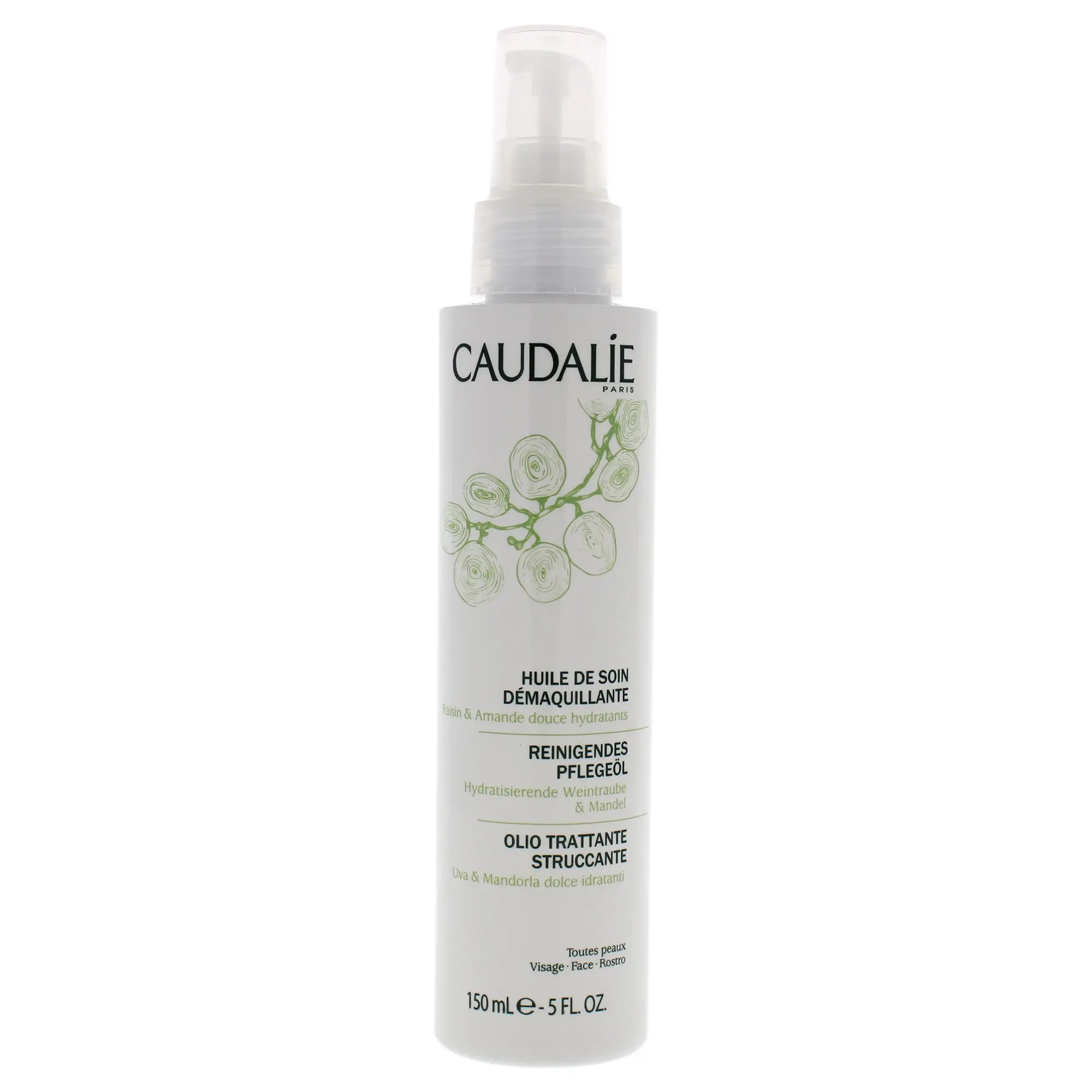 Caudalie Gentle Oil Cleansing Makeup Remover for Women - 5 fl oz, for Face Makeup, Enables Effortless Clean, Massage Then Rinse, Bottle