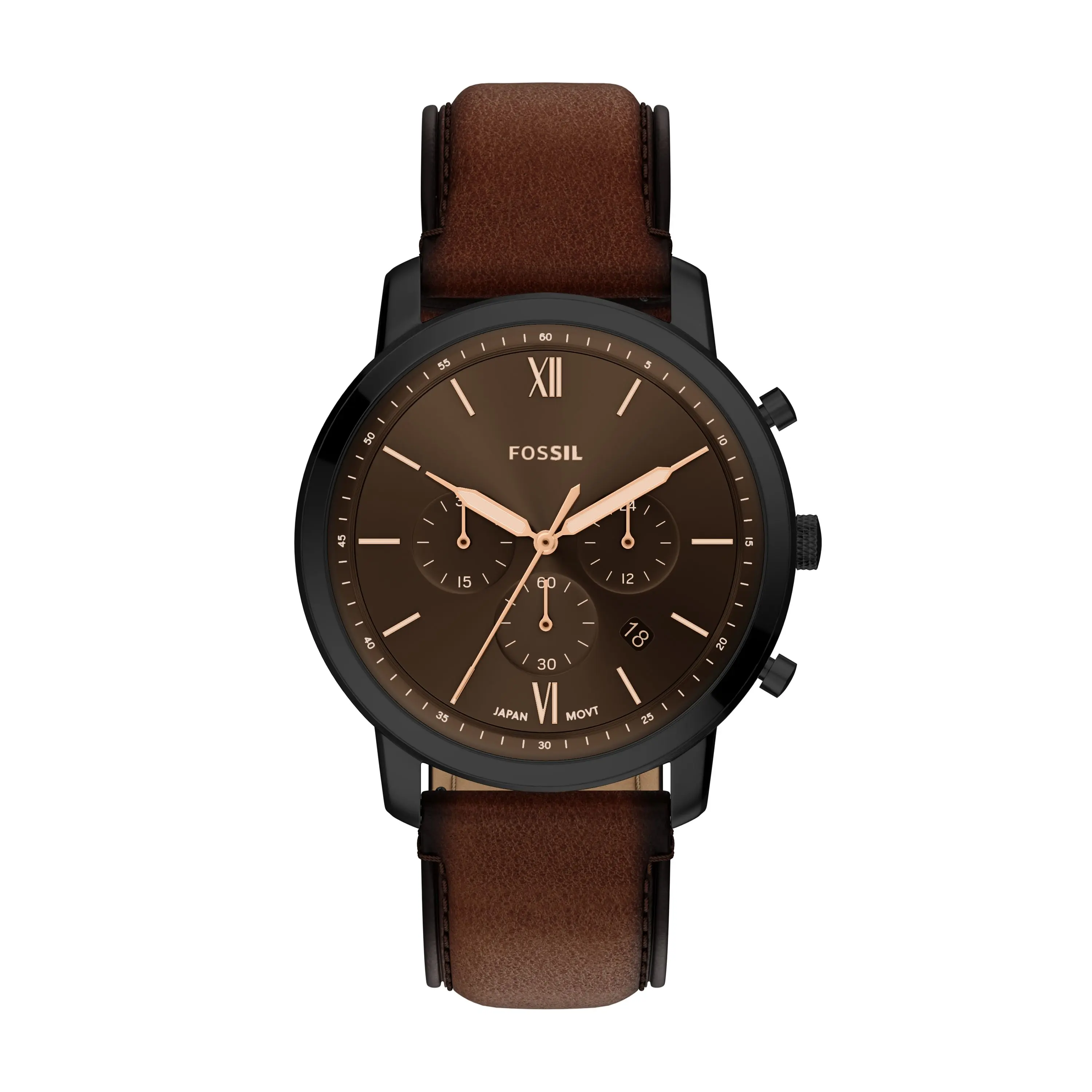 Fossil Men's Neutra Chronograph Brown Leather Watch