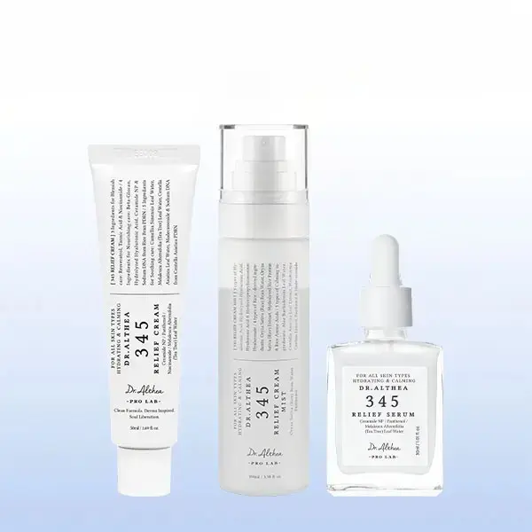 [Dr.Althea ] 345 Relief Trio Set - Soothing Cream for Deep Hydration and Moisture Balance Relief Serum to Strengthen the Skin Barrier for a Healthy Glow Dual-Layer Cream Mist to Lock In Moisture