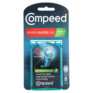Compeed Advanced Blister Care, Sports Medium , 8 Active Gel Cushions | HSA/FSA Eligible