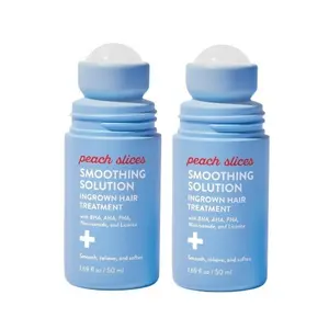 【Buy One Get One Free】Peach Slices - Smoothing SolutionIngrown Hair Treatment (1.69 oz) - Smooth, Relieve, SoftenSkin - 360 Roller - BHA, AHA, PHA, Niacinamide, Licorice -Vegan & Cruelty Free - Korean Skin Care & Beauty