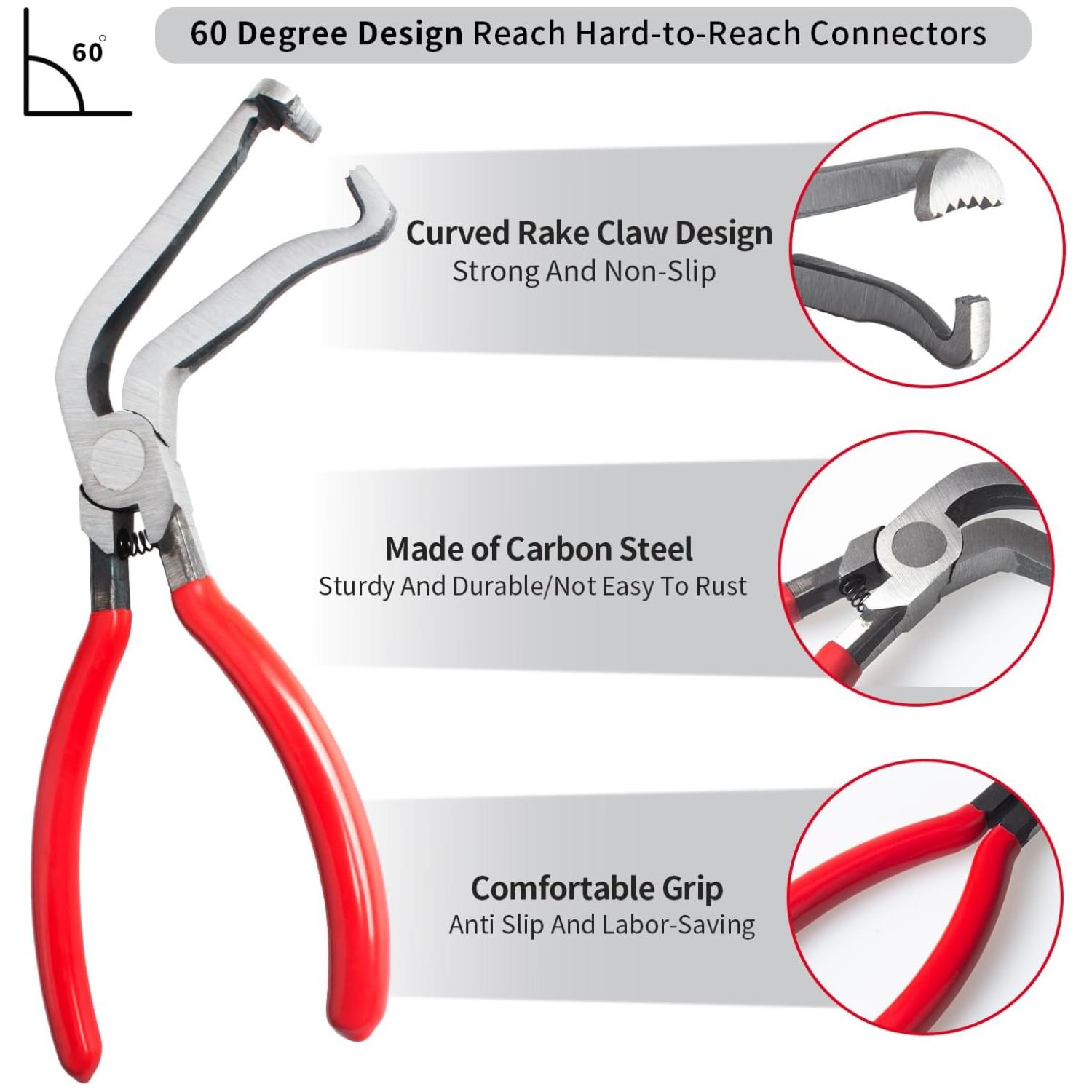 1PCS Automotive Electrical Disconnect Pliers, Auto Repair Pliers, Hose Clamp Pliers, Car Trim Clip Removal Pliers, Wire Terminal Removal Tool, Professional Automotive Repair Tools