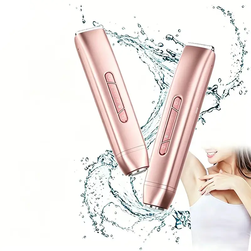 Women's 2-in-1 Electric Shaver & Bikini Trimmer, Stainless Steel Gentle Hair Removal Device, Painless Body Hair Trimming, Waterproof Wet/Dry Razor, Type-C Rechargeable, Ideal for Bikini Line Routine, Gentle Shave, Razors for Women, Womens Gifts