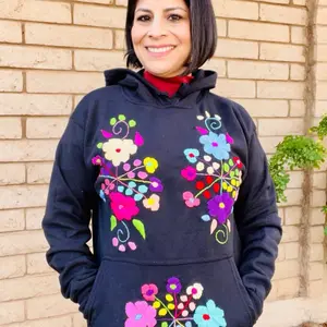 Sudaderas $35 – hand embroidered in Oaxaca Mexico  comfort Meets Color  Cozy, colorful, and one of a kind  This handmade hoodie features vibrant Mexican floral embroidery, crafted by skilled artisans
