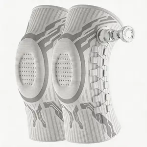 Solid Sleeve-Style Knee Brace Protective Gear, 2 Pack for Men and Women with Adjustable Compression Knob for Joint Support and Arthritis Relief, Compression Knee Sleeves Protective Gear