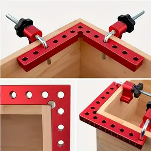 7-piece set of 90-degree precision right-angle jigs, carpenters holding fixing jig tools, jig support molds, and clip buckles are suitable for precise carpenter's corner operation of photo frames/boxes/cabinets/drawers, Clamp With Thread