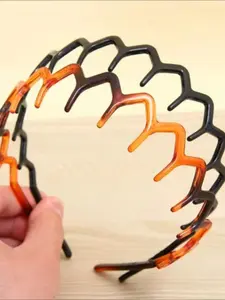 New 2-Pack Trendy Wave Teeth Hair Bands, Casual Plain Headband for All Seasons, Simple Elegance Face Washing Headwear Headband Set