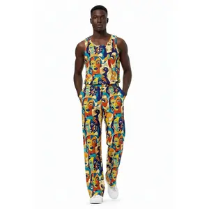 African Print Wide-Leg Men's Pants Juneteenth — ÀWỌN ÌYÁ ASAKE-OGE