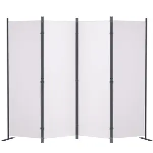 VEVOR Room Divider,  5.6 ft Room Dividers and Folding Privacy Screens (4-panel), Fabric Partition Room Dividers for Office, Bedroom, Dining Room, Study, Freestanding, White