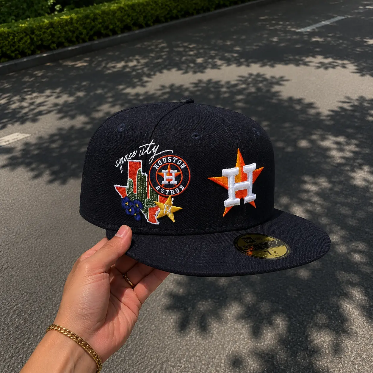 New Era MLB Houston Astros Baseball Cap Flat Brim Fitted Baseball Hat Streetwear Hip Hop Unisex Premium - TikTok Shop