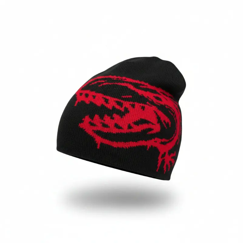 T-Rex Beanie - Bold Graffiti Graphic for Dinosaur Enthusiasts and Fashion Trendsetters - Unforgettable Style Statement