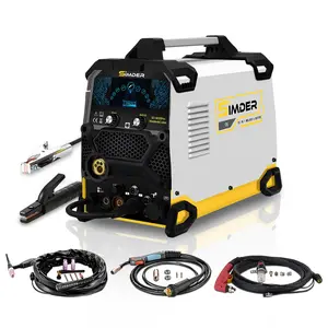 S SIMDER Aluminum MIG Welder Machine Pulse MIG/MAG/HF TIG/Stick weld/Pilot ARC Plasma Cutter 200A Welding Machine SD4050Pro 10 in 1 Welder Cutter Combo Welder Machine