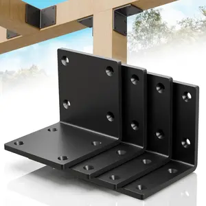 4 count 6"x6"x5" Heavy Duty Steel Corner L Brackets | 90  Angle Bracket for  | 6x6  to Beam Connector Thickness 1/4"(6mm) | for  Shelves,Furniture | Max Load 300lbs