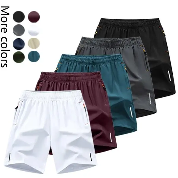 Men's Quick-Dry Breathable Shorts 5-Pack Casual Sport Style Anti-Wrinkle Design Polyester Blend Solid Color Reflective Strips Suitable for Running Football Badminton Basketball Ping Pong Weightlifting Gym Workout Men's Short Pant Sets Shorts SpringStateme