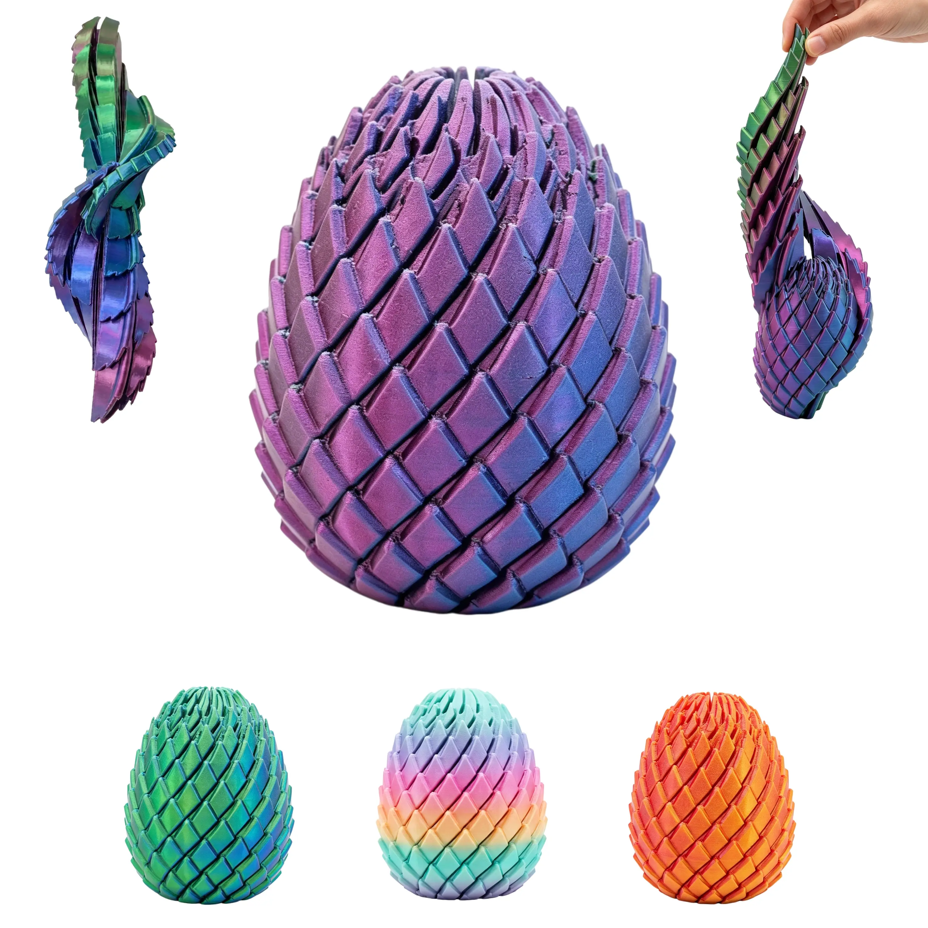 Twisty Fidget Eggs, 3D Printed PLA PLASTIC Spiral Slippery Egg Fidget Toy, Stress Relief Sensory Desk Toy for Adults and ADHD, Rotating Focus Anxiety Relief Pocket Toy