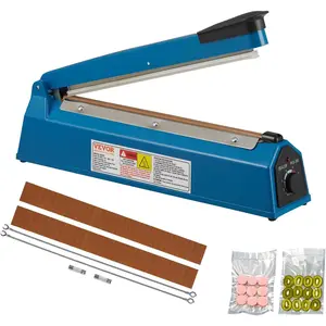 VEVOR Impulse Sealer12inch,Manual Heat Seal Machine with Adjustable Heating Mode,ABS Shrink Wrap Bag Sealers for Plastic Mylar PE PP Bags,Portable Poly Bag Sealing Machine with Extra Replace Kit, Blue