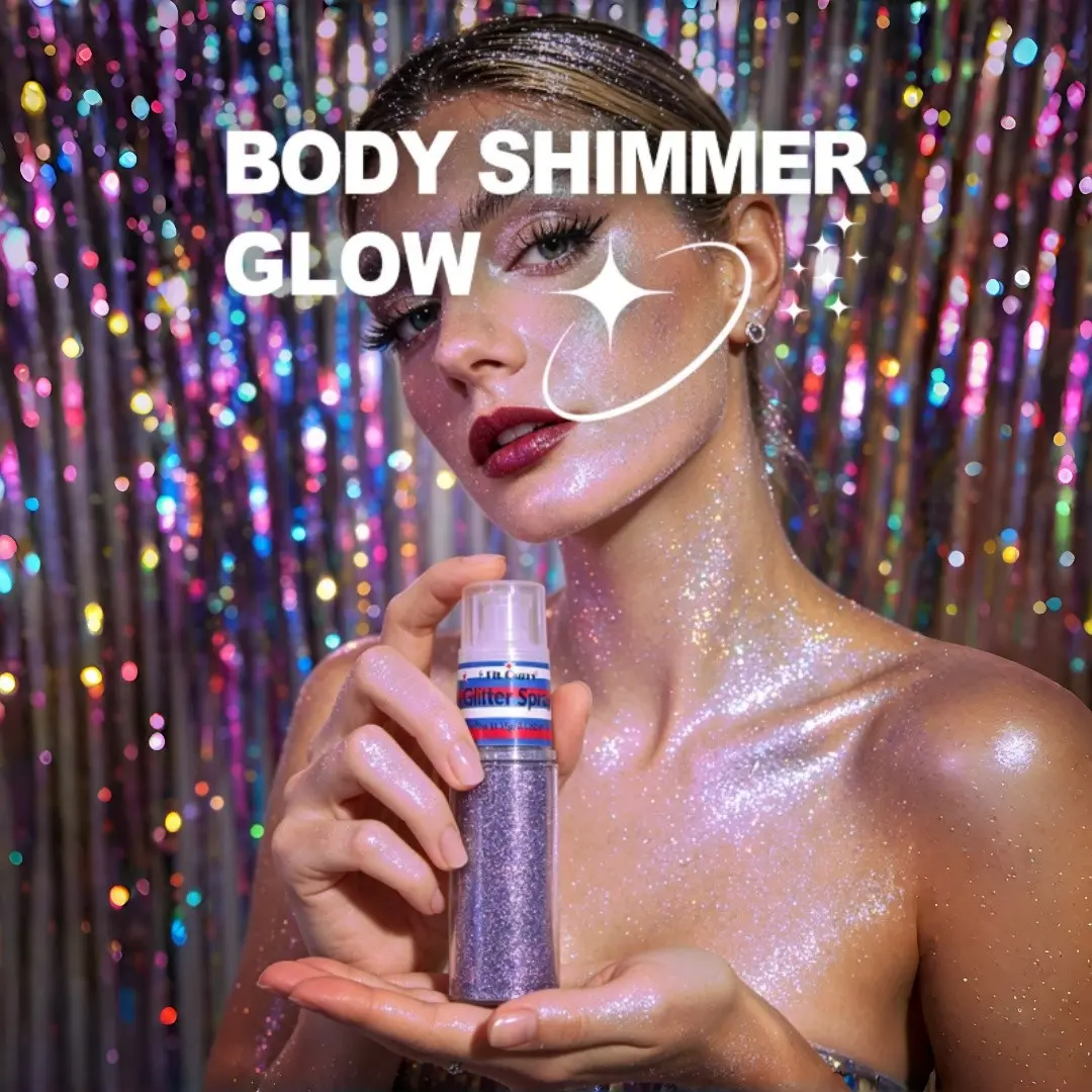 1PC Holographic Glitter Spray, 3 Colors Available Long-Lasting Shimmer Body Hair Face Glitter Powder, Daily Party Festival Rave Makeup, Glow Body Makeup, Shimmering Body Glitter, Sparkly Glitter, Body Pearlescent Glitter, Multichrome Glitter