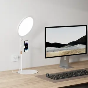 Weilisi Desk Ring Light with Stand - 10.5'' Desktop Ring Light with Phone Holder for Video Recording, Adjustable Desk Lighting for Webcam, Meetings, Live Stream, Home Office