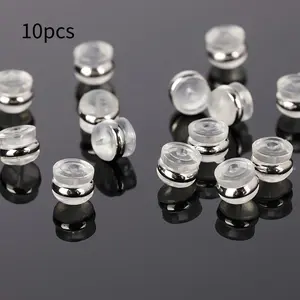 10pcs Earring Backs, Silicone Earring Backs For Studs/Droopy Ears, Locking Secure Earring Backs For Heavy Earring, No-Irritate Hypoallergenice Soft Clear Earring Backs, DIY Jewelry Accessories