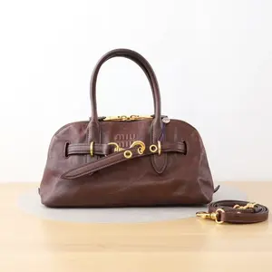 Pre-owned miu miu Nappa Crossbody Bags Aventure Top Handle Burgundy CPU0523