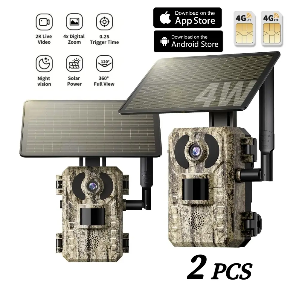 4G LTE Cellular Trail Camera with 2.7K Live View, with Live View Function, Remote Phone Access and Playback, Motion Activated 0.2 Second Trigger Time,