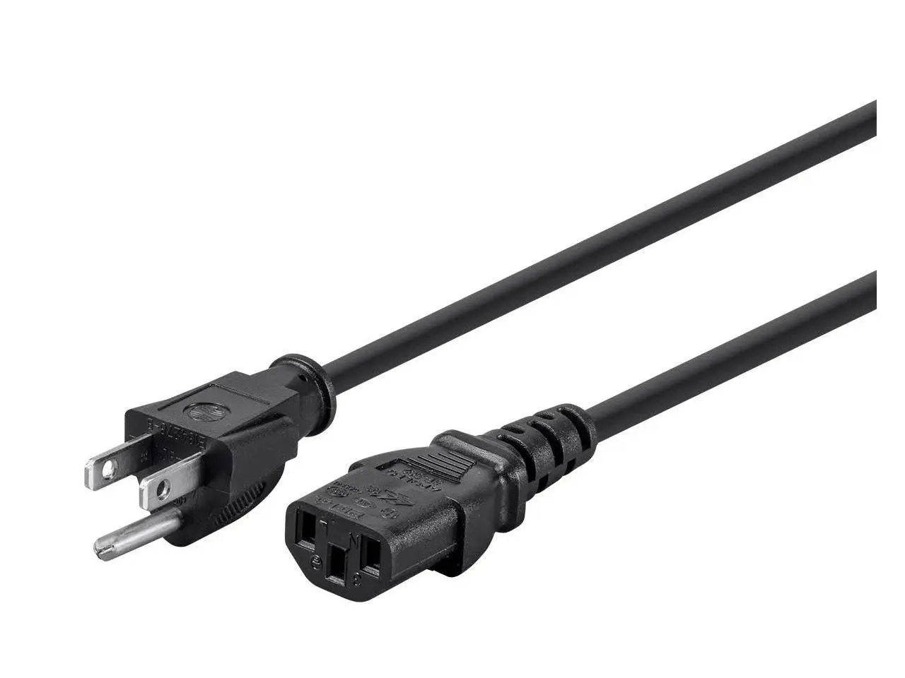 Monoprice 6ft 14AWG Power Cord Cable w/ 3 Conductor PC Power Connector Socket, 15A (NEMA 5-15P to IEC-320-C13)