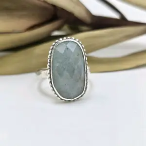 Jen's Jewels Sz 10 Aquamarine and Sterling Silver Ring, Ring Size 10, Aquamarine Ring