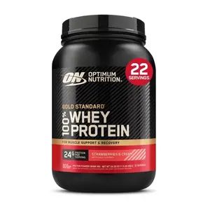 OPTIMUM NUTRITION Gold Standard 100% Whey Protein Powder, Strawberries & Cream Flavor, 22-Serving Fitness & Wellness Supplement