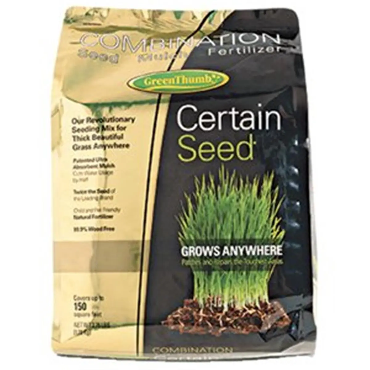 212 MAIN Premium Green Thumb Grass Seed - 3.75 lbs Barenbrug USA 130152, Mulch-Compatible, Fertilizer-Compatible, South Region-Optimized, Mylar Bag-Packaged