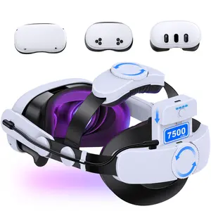 Adjustable Head Strap with 7500mAh Rechargeable Battery Pack for Meta/Oculus Quest 3/2,BEBONCOOL Comfort Design for VR Headset Accessories White